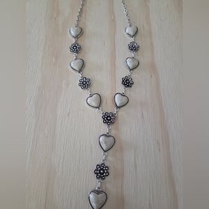 Western Heart Stone Necklace Southwestern Boho Cowgirl Floral Statement Jewelry